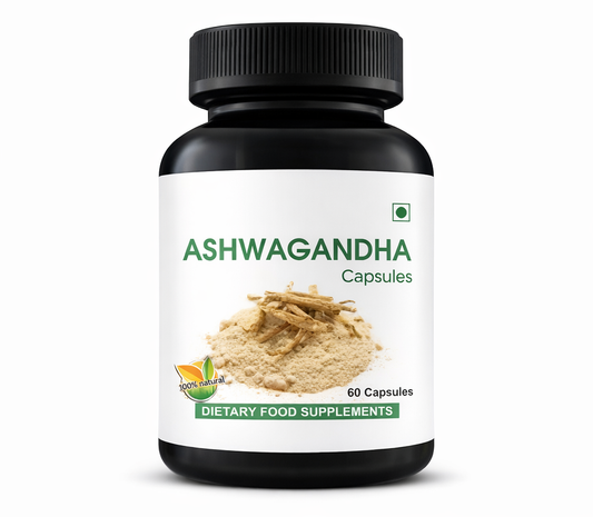Premium Ashwagandha Capsules – 100% Herbal Stress Support, Energy & Strength Formula (60 Capsules)