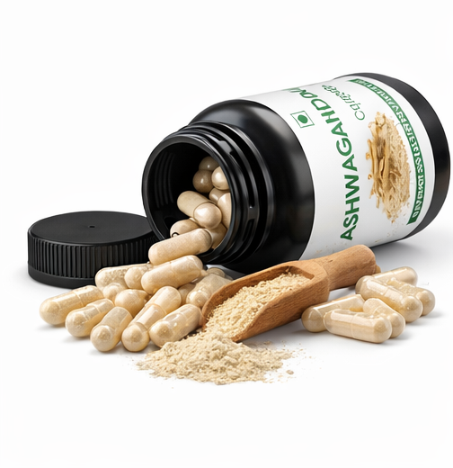 Premium Ashwagandha Capsules – 100% Herbal Stress Support, Energy & Strength Formula (60 Capsules)
